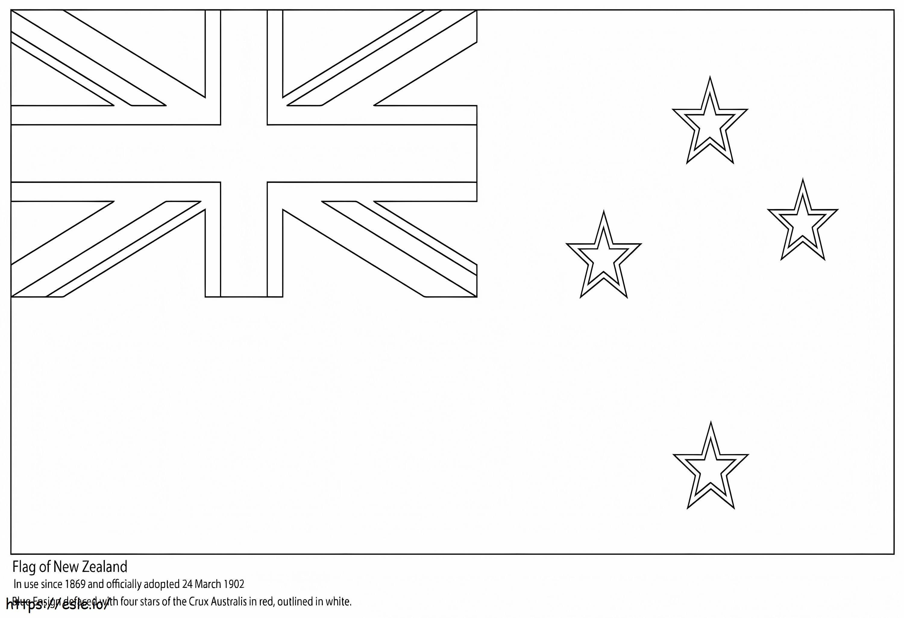 Flag Of New Zealand coloring page