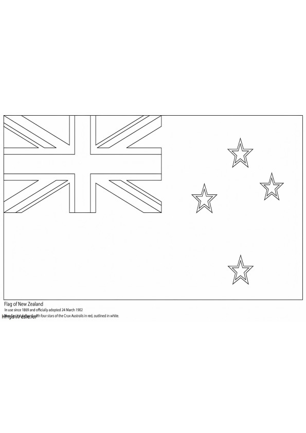 Flag Of New Zealand coloring page