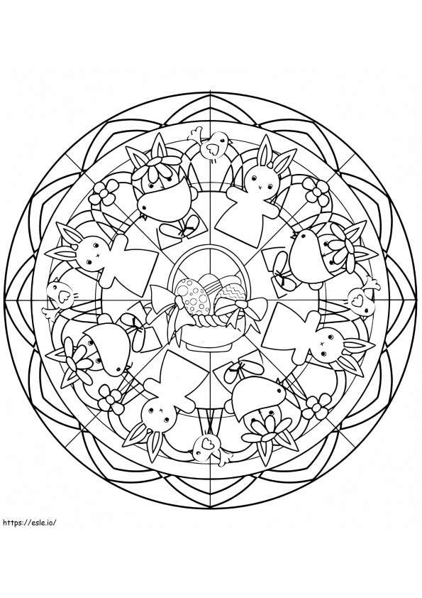 Beautiful Easter Mandala coloring page