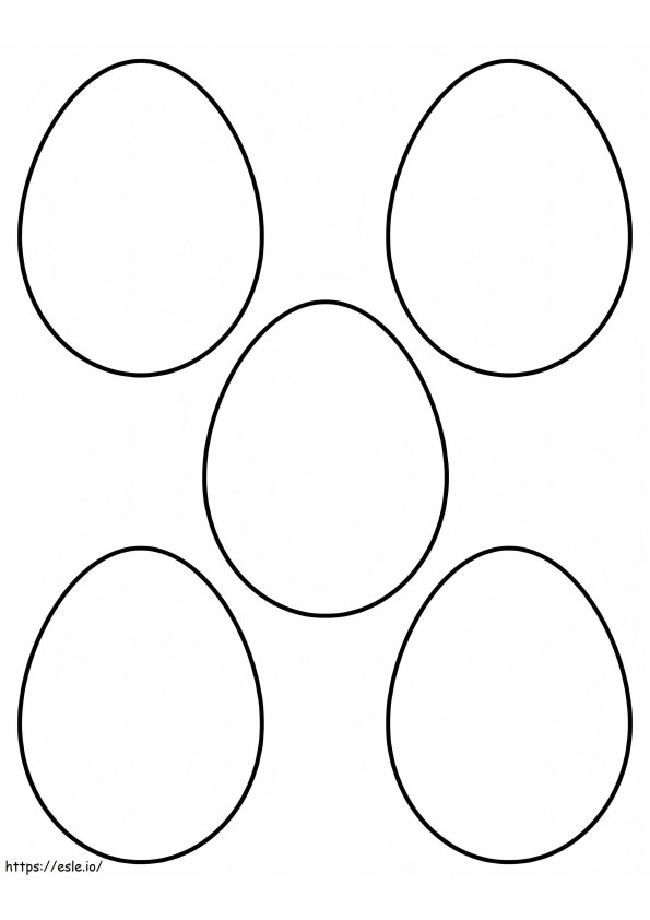 Cinque uova di base da colorare