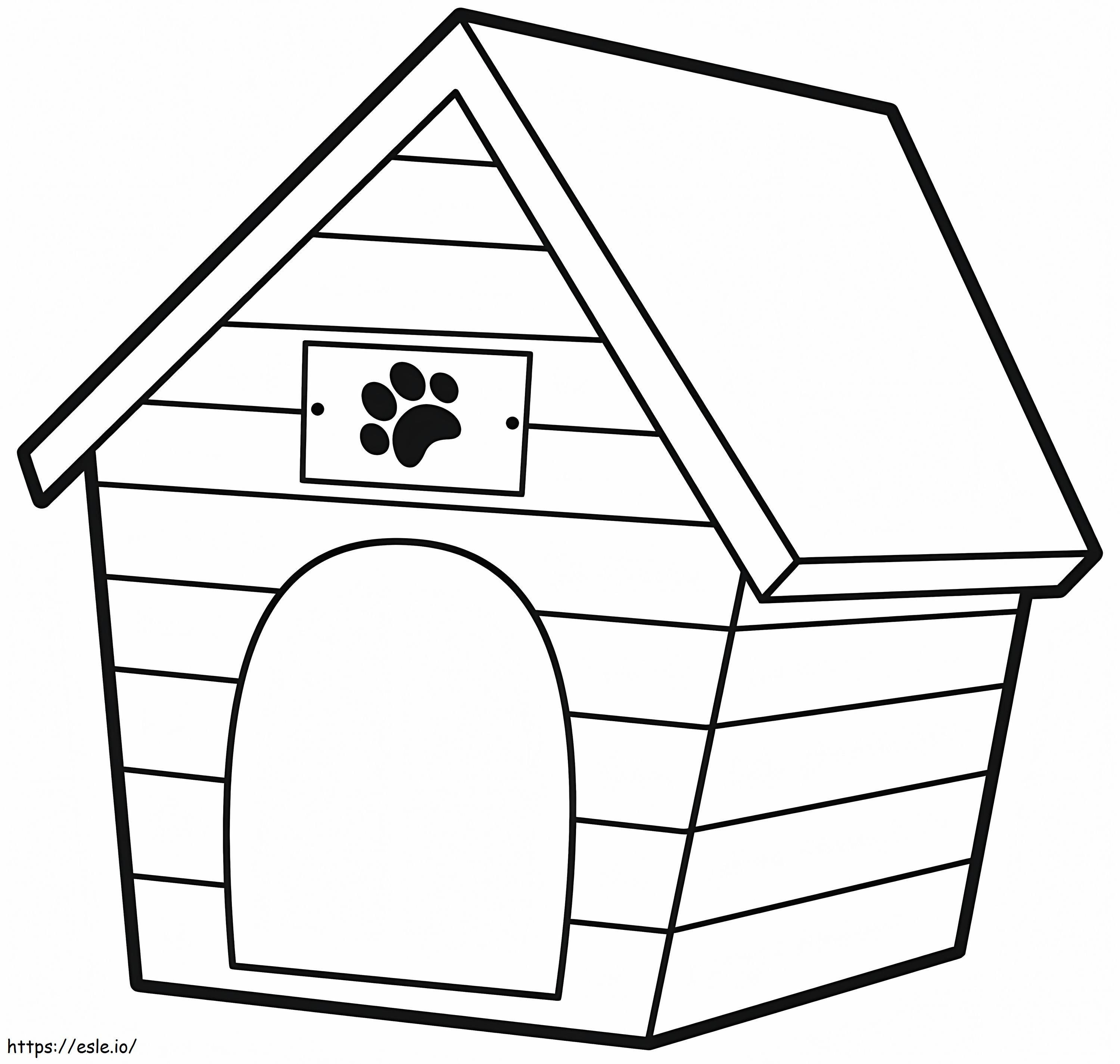 素敵な犬の家 ぬりえ - 塗り絵