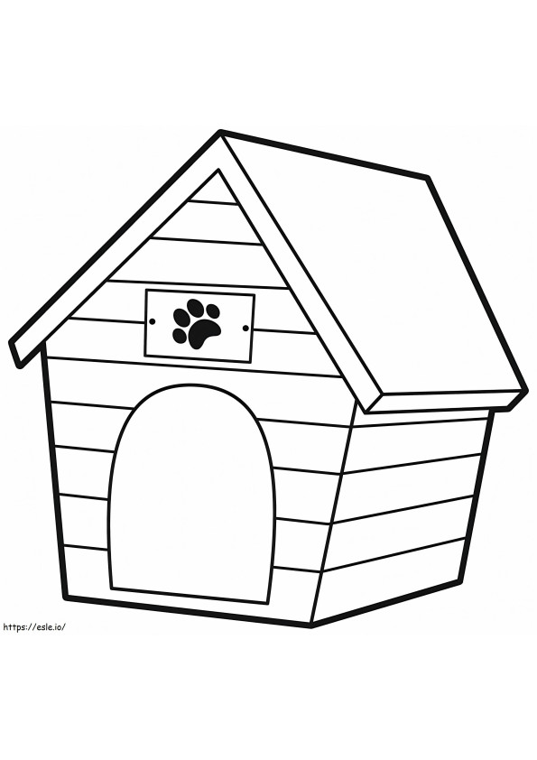 Bonita casa para perros para colorear