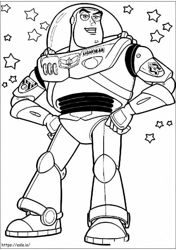 Buzz Lightyear With Stars coloring page
