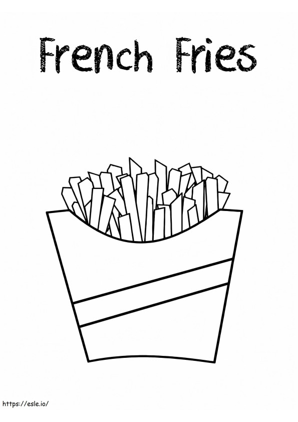 Free Printable French Fries coloring page