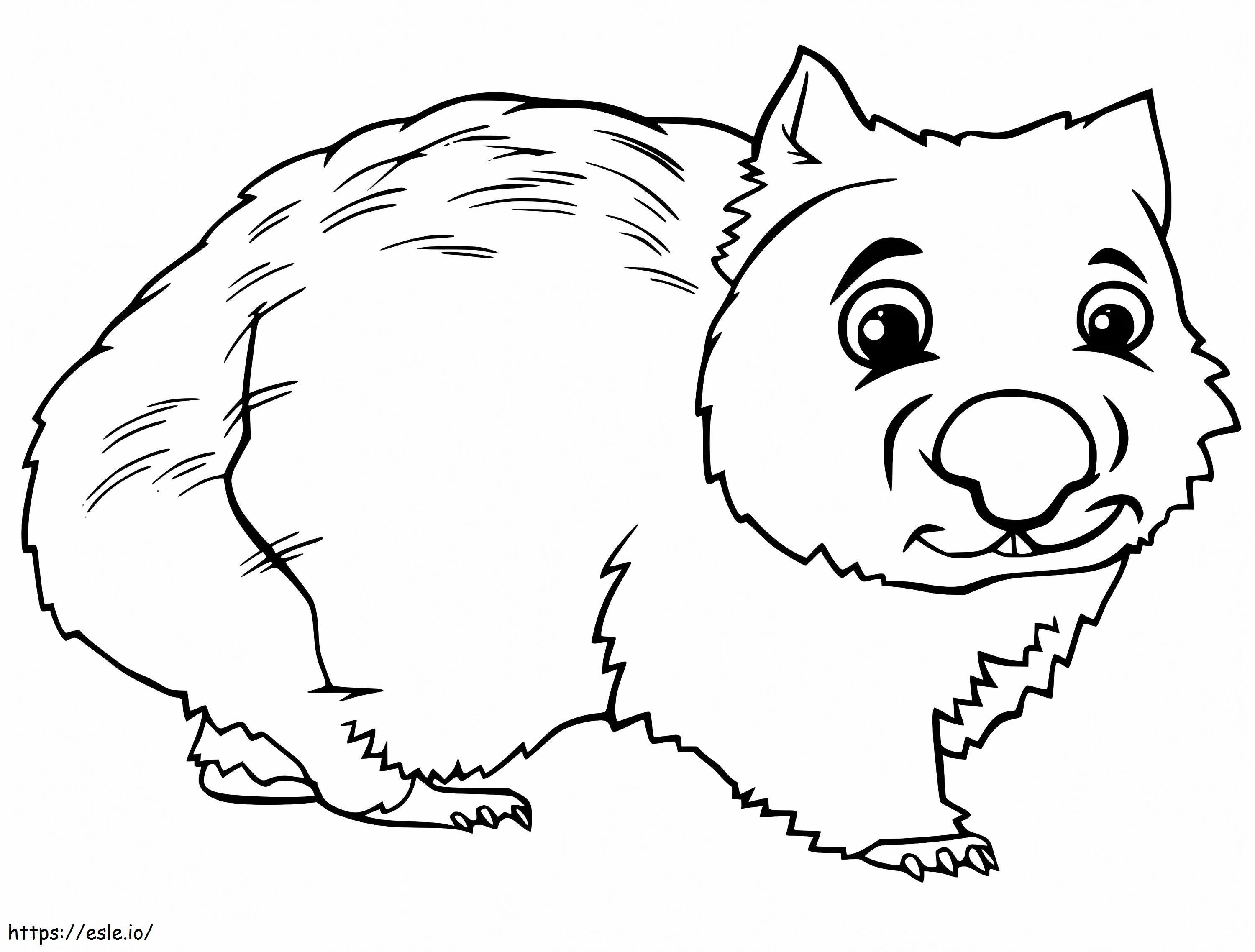 Coloriage Wombat de dessin animé à imprimer dessin