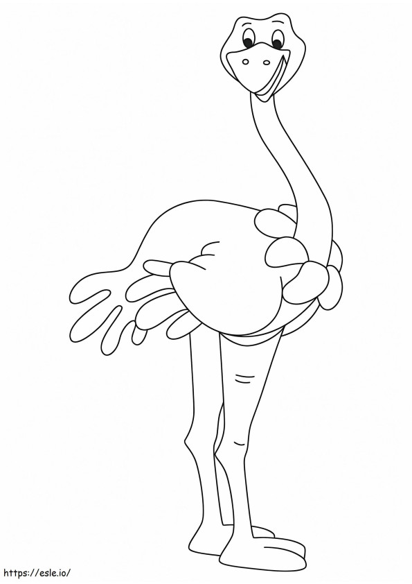 Animated Ostrich coloring page