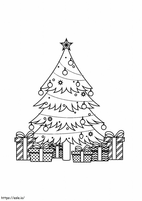 Ajándékok a karácsonyfa alatt kifestő