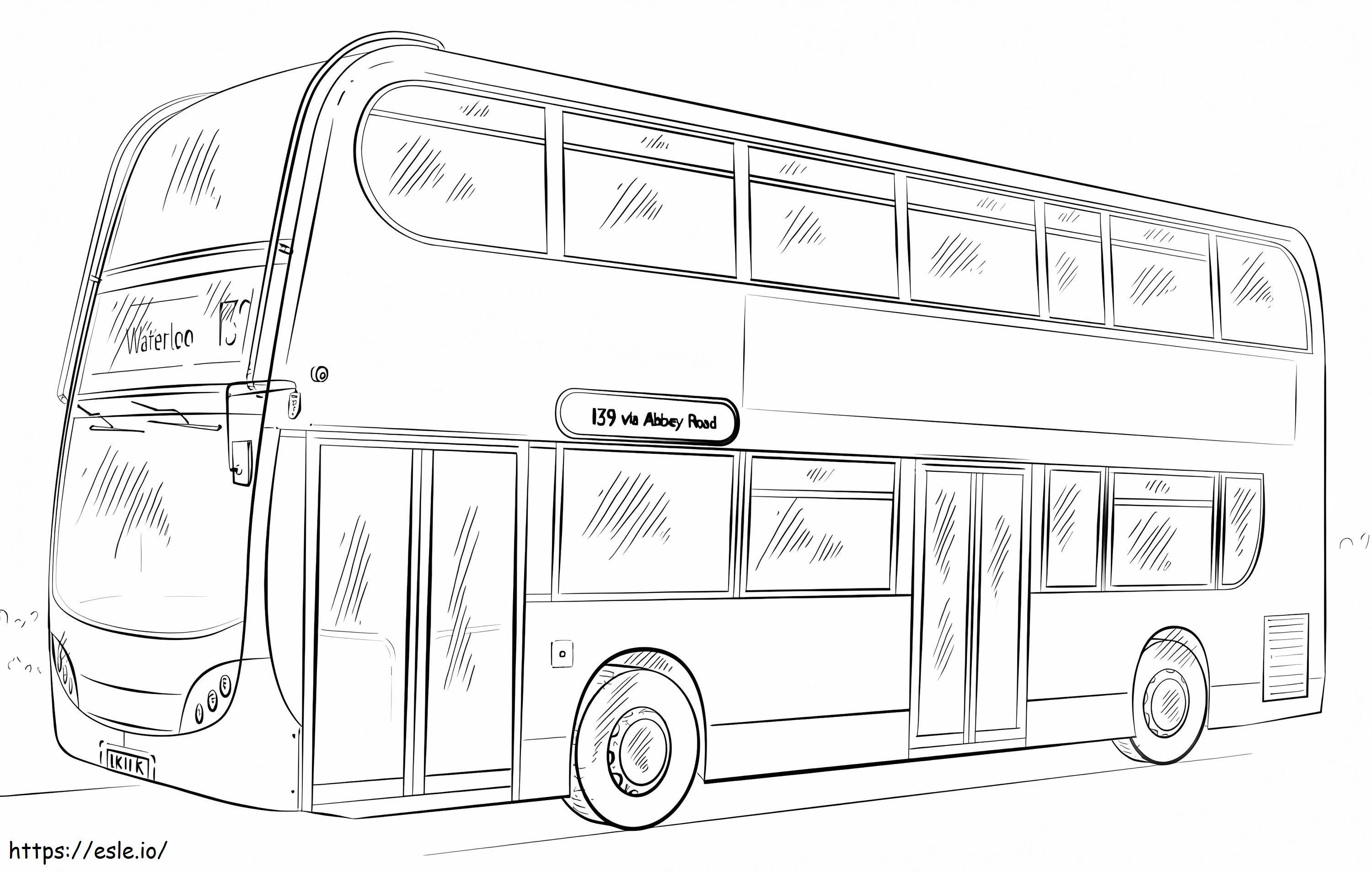 Kaksikerroksinen bussi värityskuva