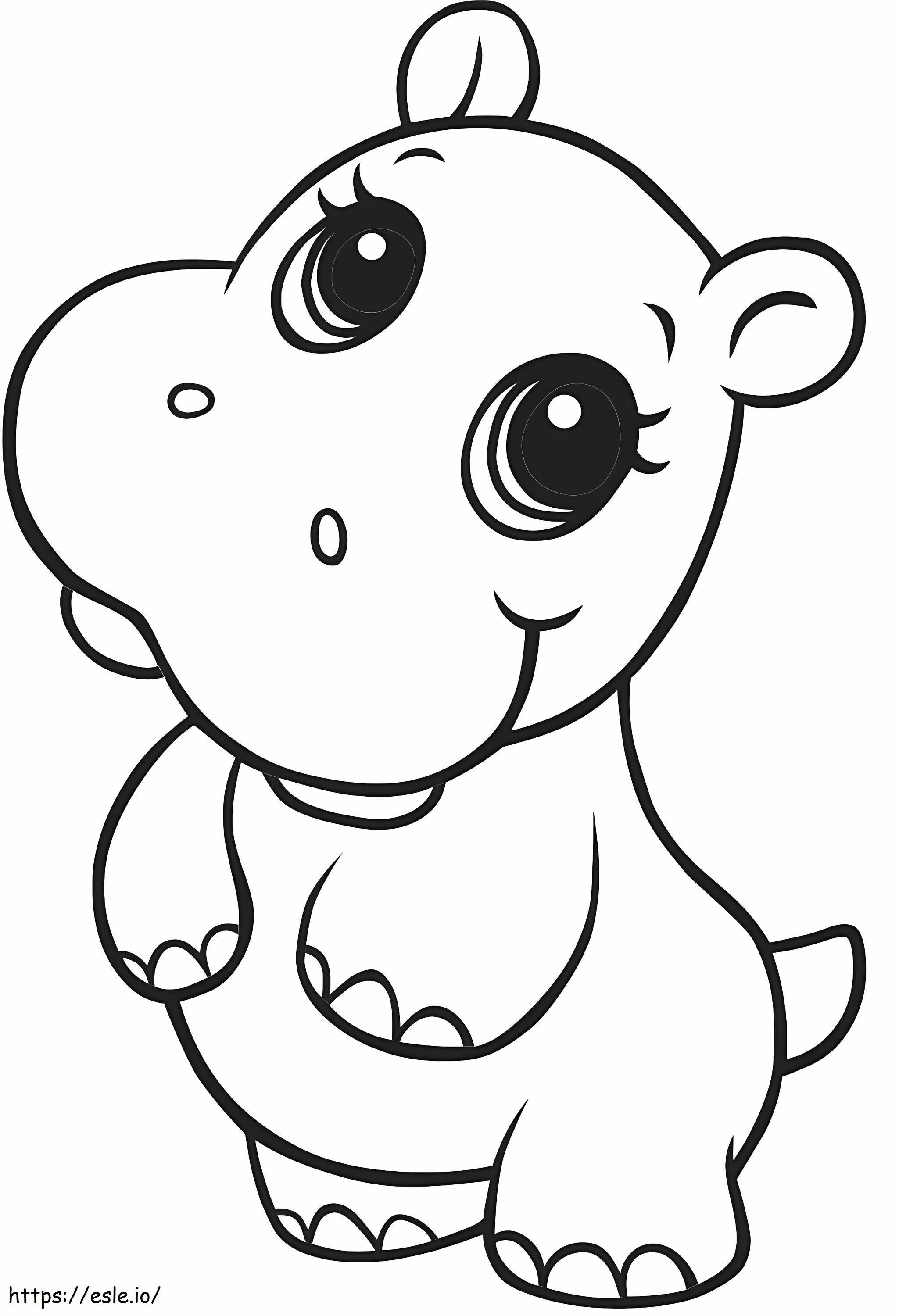 1559988691 Cute Hippo A4 coloring page
