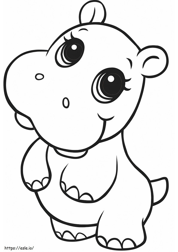 1559988691 Cute Hippo A4 coloring page