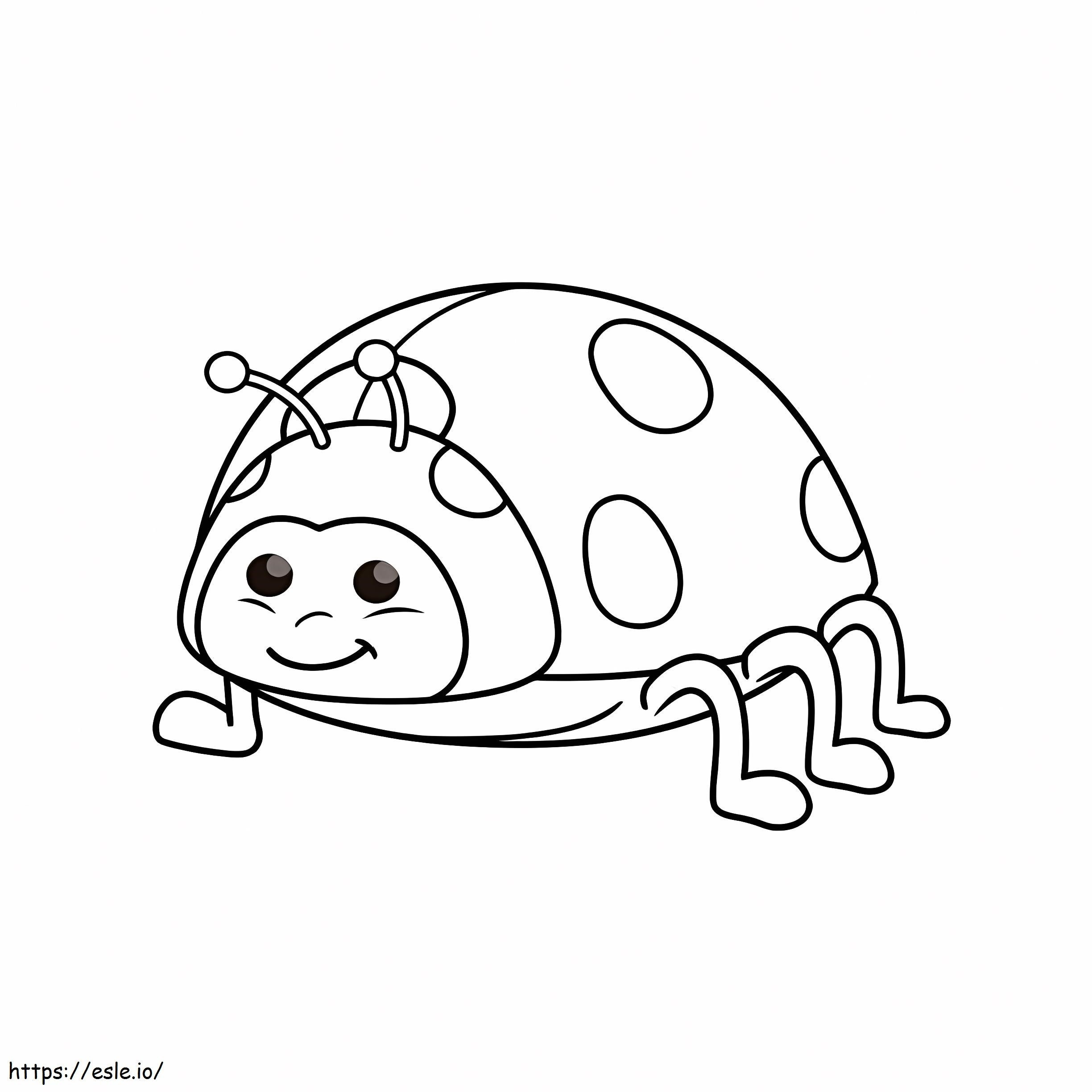 Kawaii Ladybug Smiling coloring page