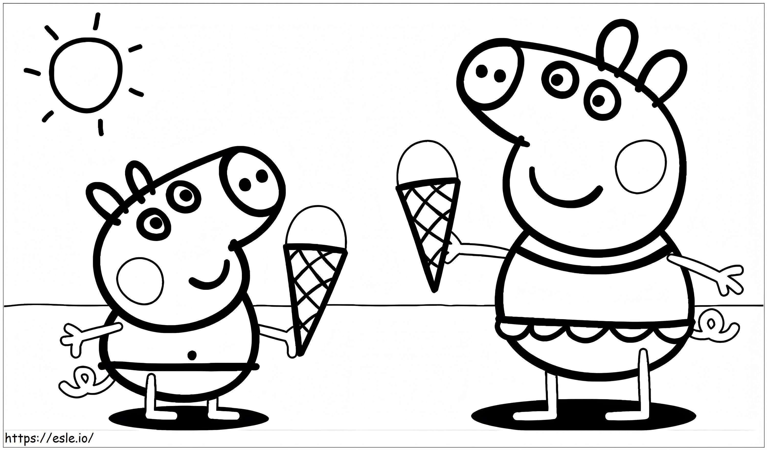 Ice Cream Cone And Pink Lollipop coloring page