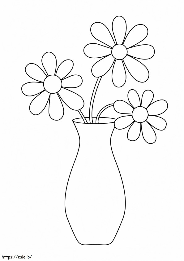 Vaso de flores normal para colorir