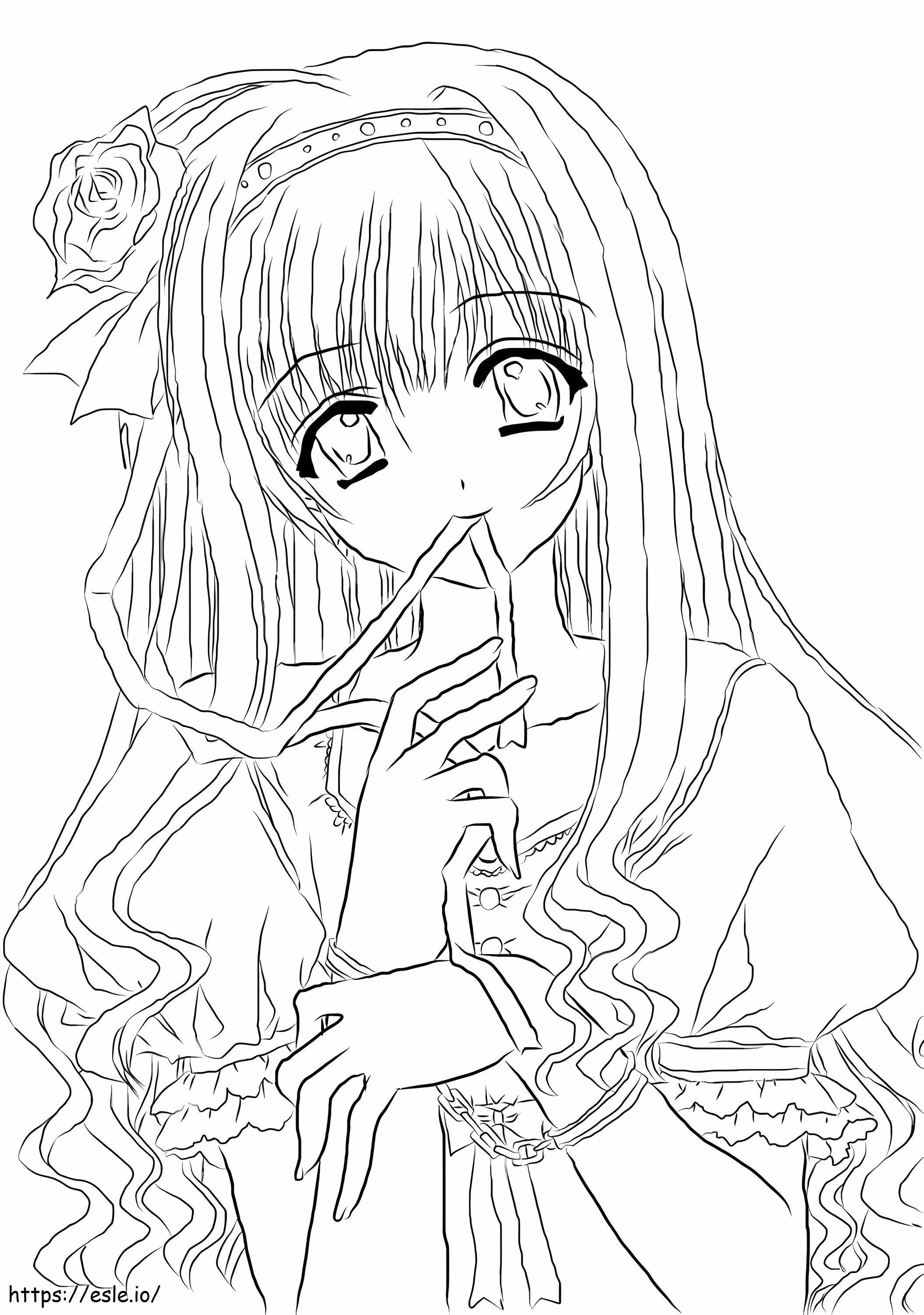 Manga Pretty Girl 2 720X1024 coloring page