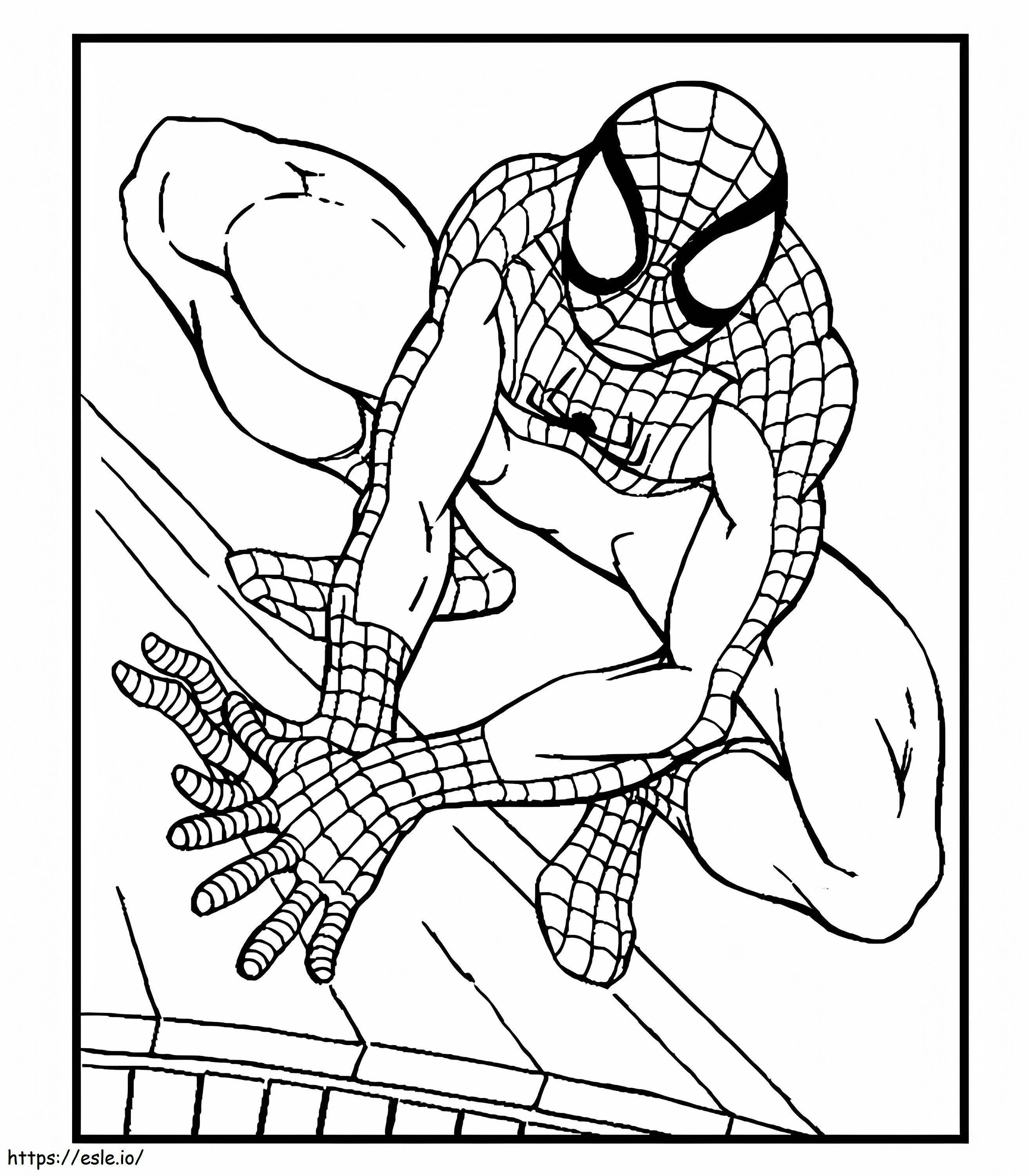 Supersankari Spiderman värityskuva