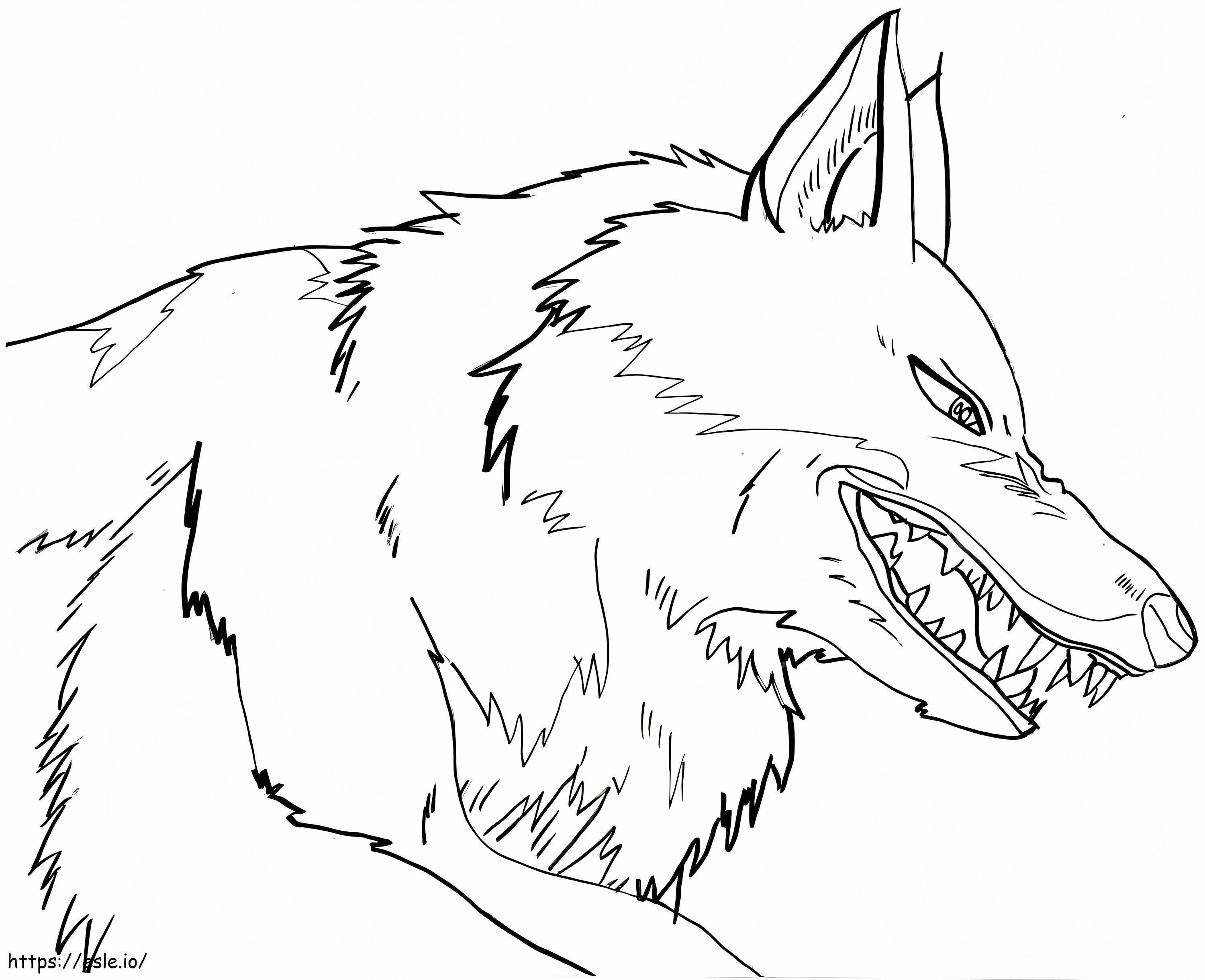 Wolf In Prinses Mononoke kleurplaat kleurplaat