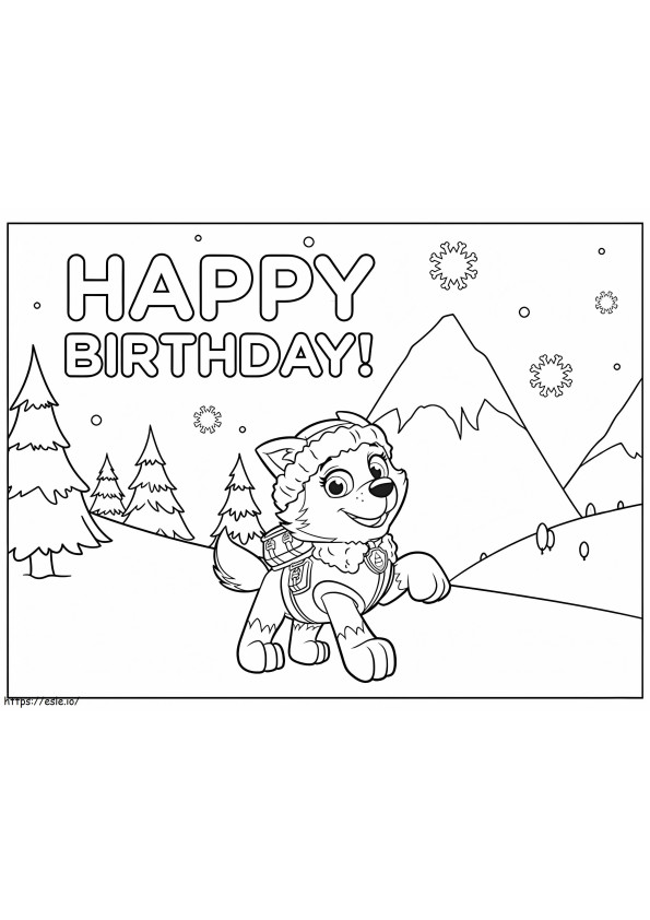 Feliz aniversário para o Everest para colorir
