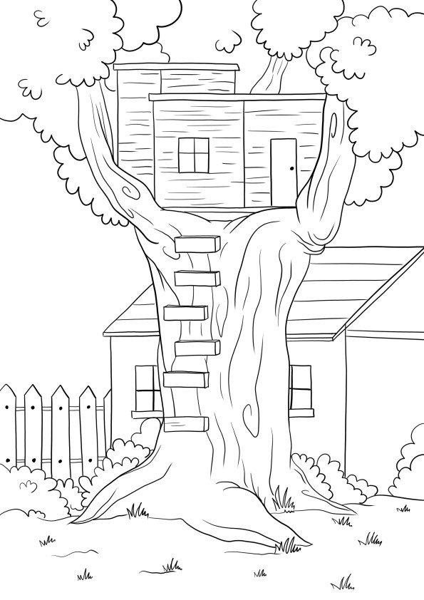 Treehouse free coloring and downloading or printing