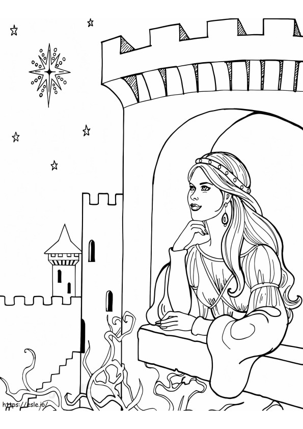 La encantadora princesa Leonora para colorear