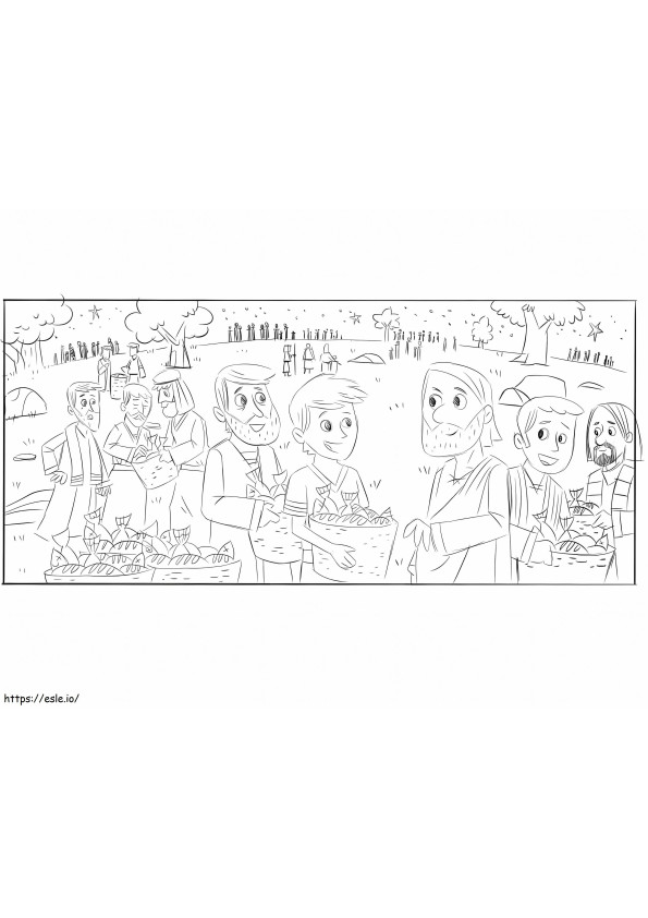 Feeding 5000 Free coloring page