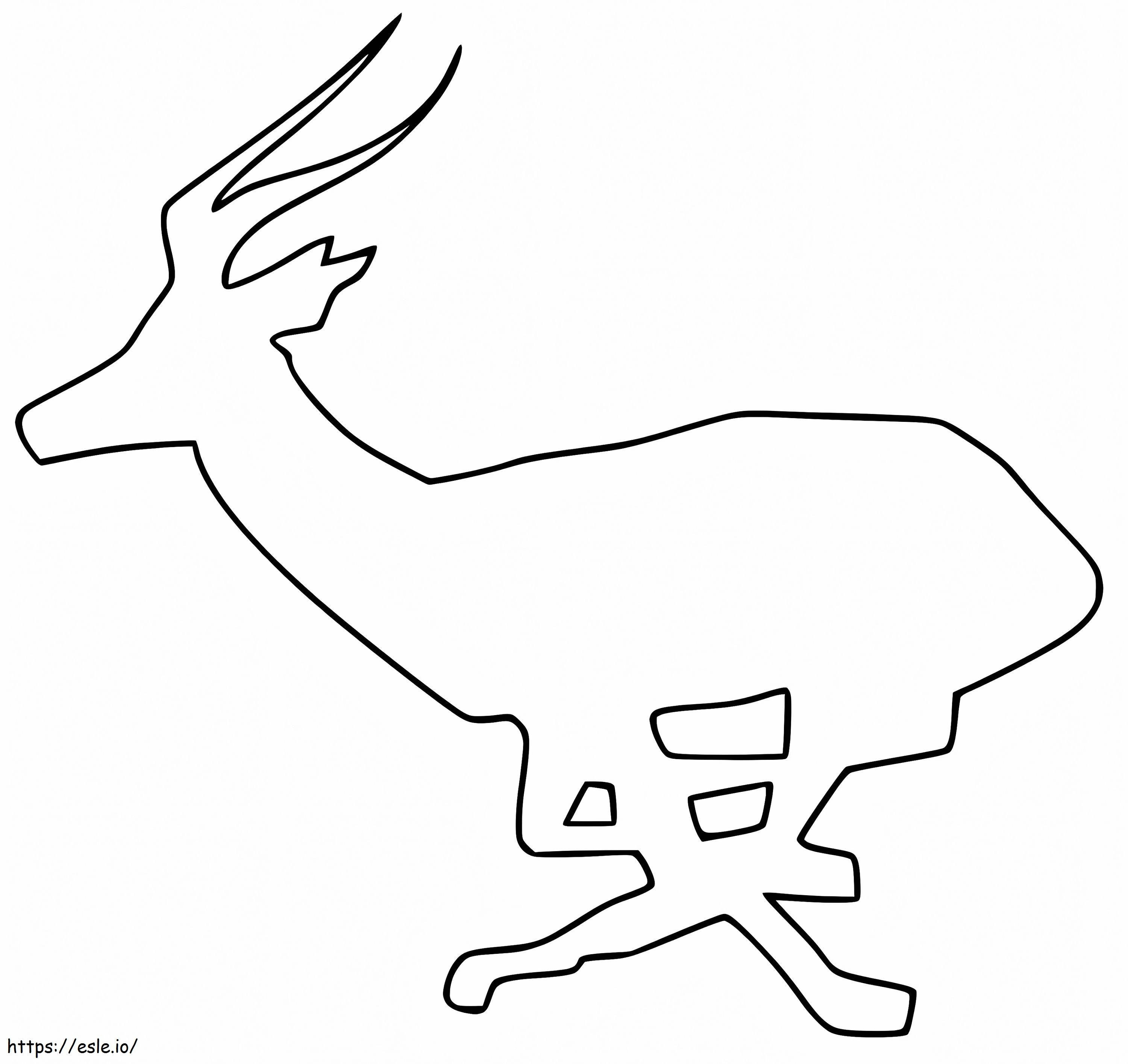 Profilo dell'antilope da colorare