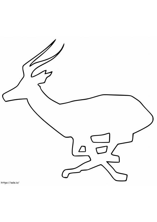 Profilo dell'antilope da colorare