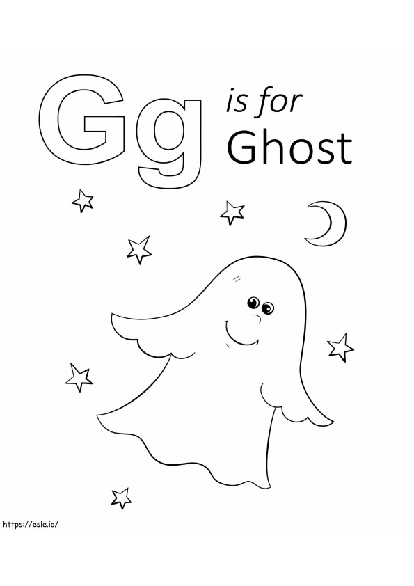 G este pentru fantoma zâmbitoare de colorat