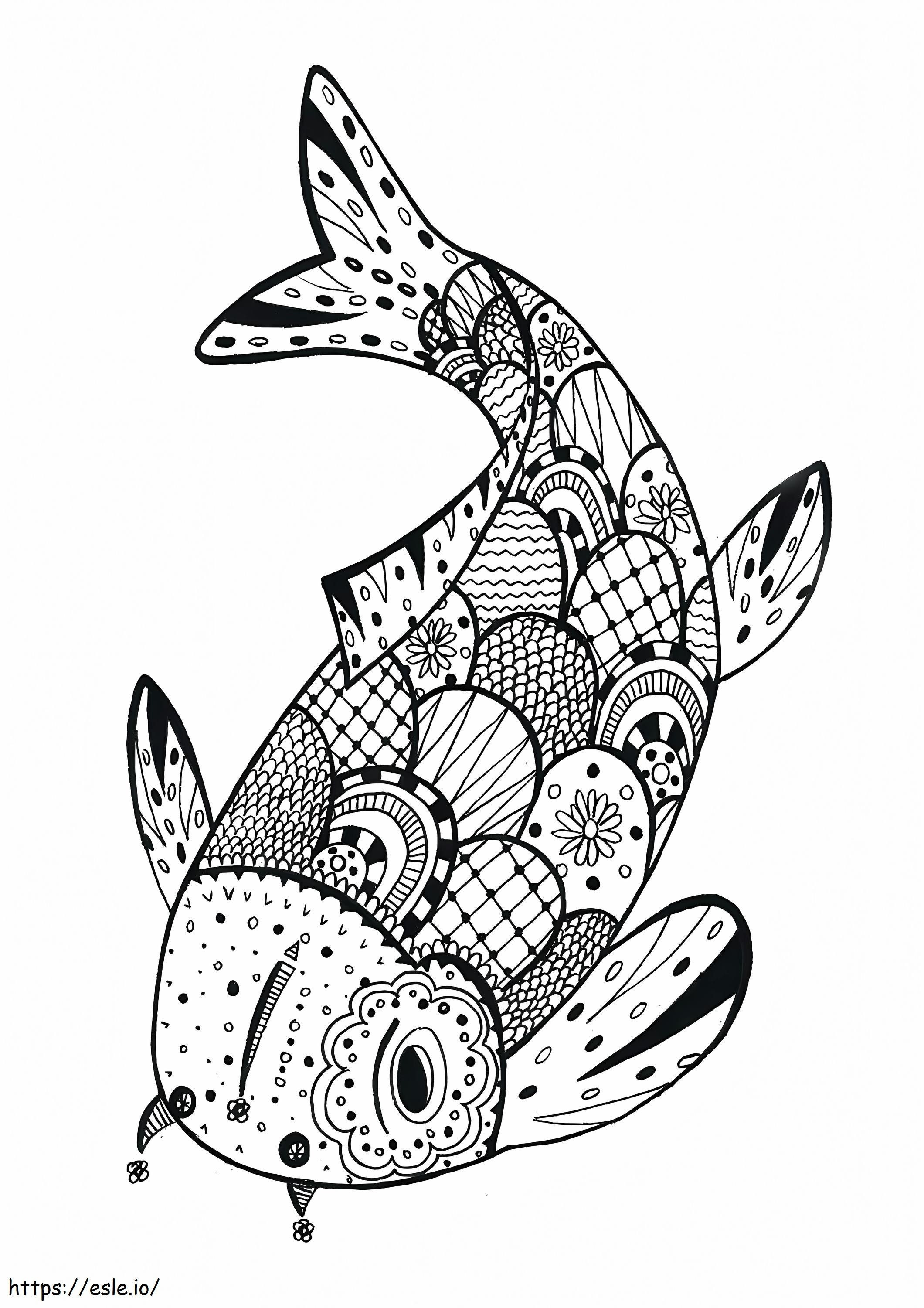 Fajna ryba Koi kolorowanka