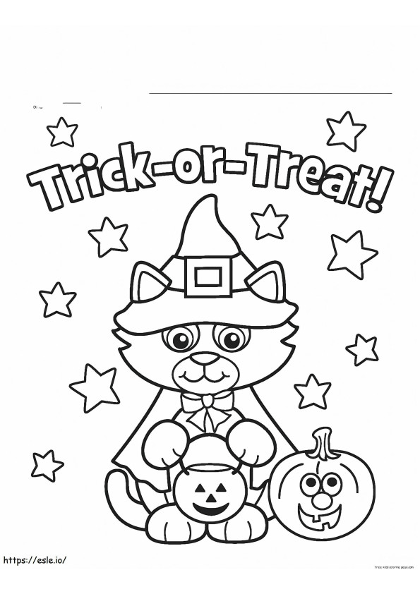 Trick Or Treats Pisica Vrăjitoare de colorat