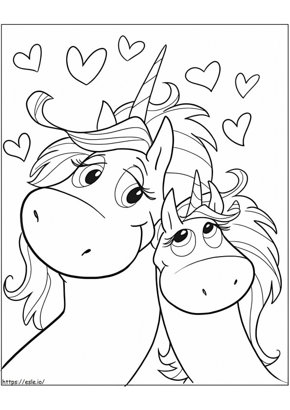 Couple Of Unicorns coloring page