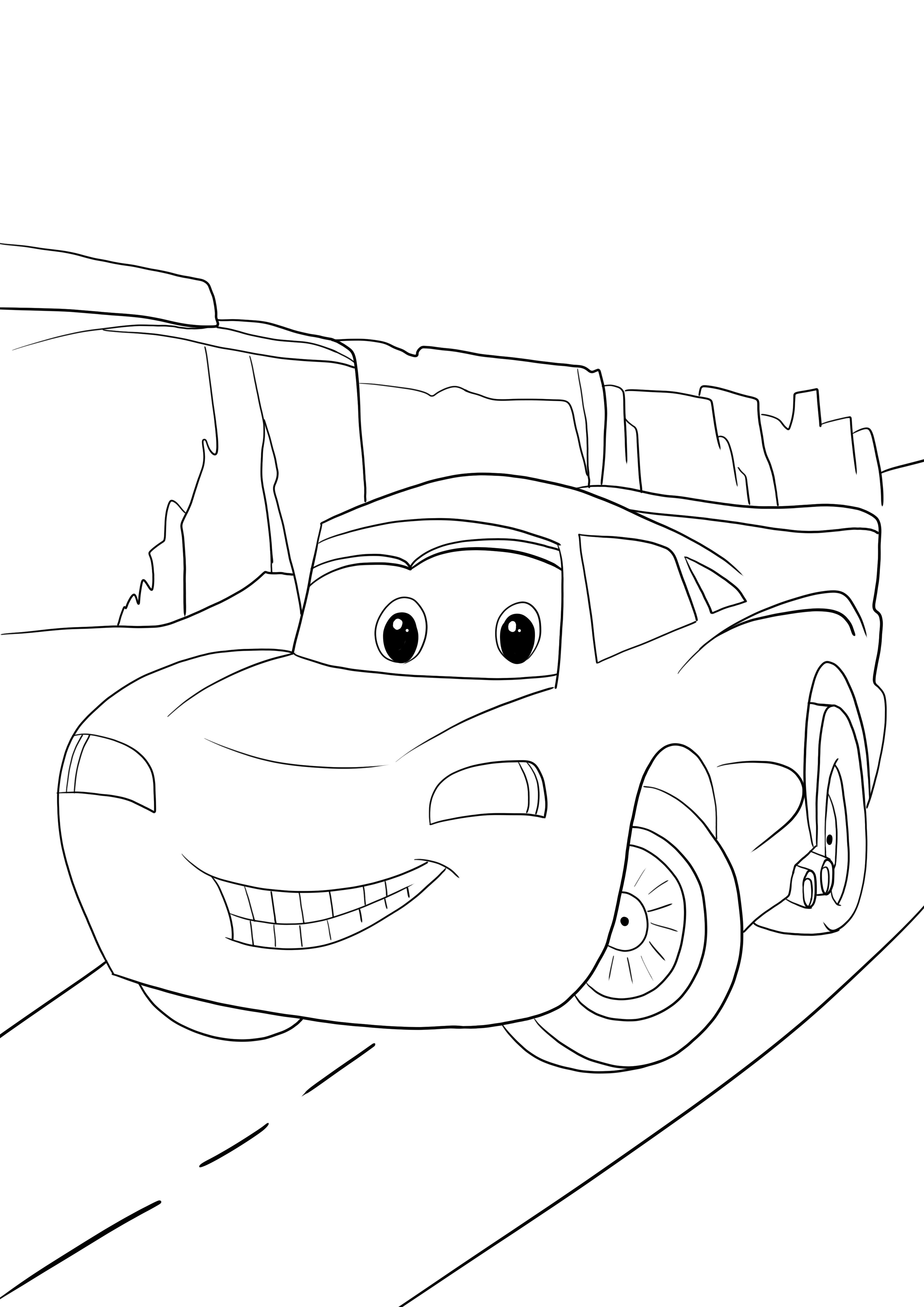 Hymyilevä valaiseva McQueenin ilmainen lataus ja väritys
