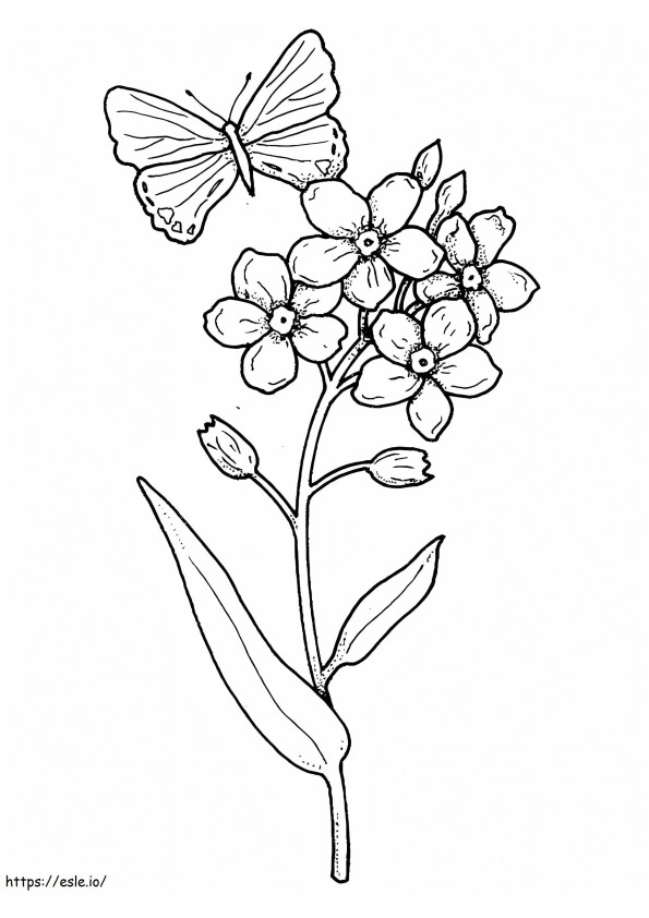 Coloriage Papillon et fleur à imprimer dessin