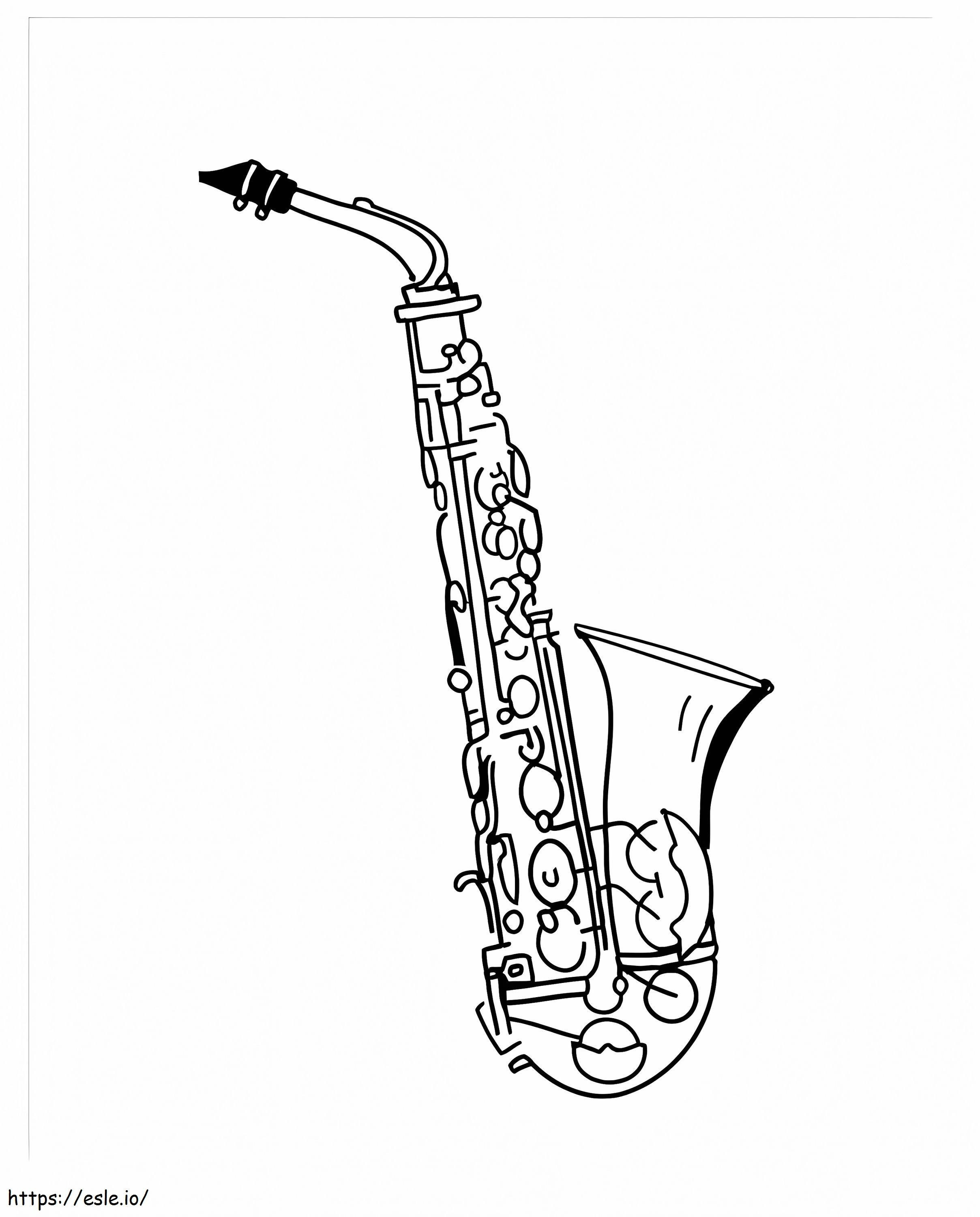 Normaali saksofoni 5 värityskuva
