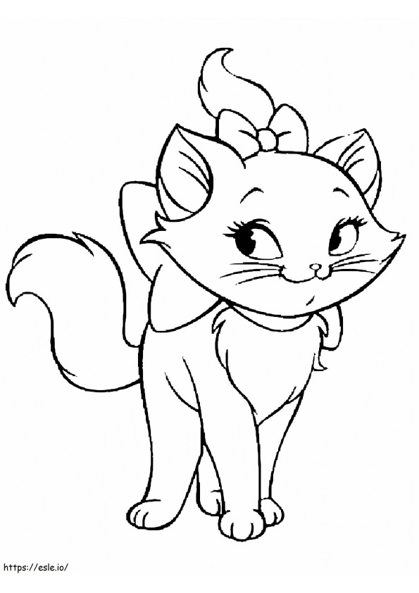 Smiling Marie Cat coloring page