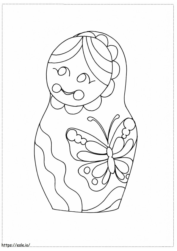 Boneca Matryoshka para impressão para colorir
