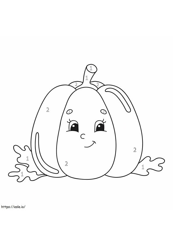 Coloring By Numbers A Smiling Pumpkin coloring page