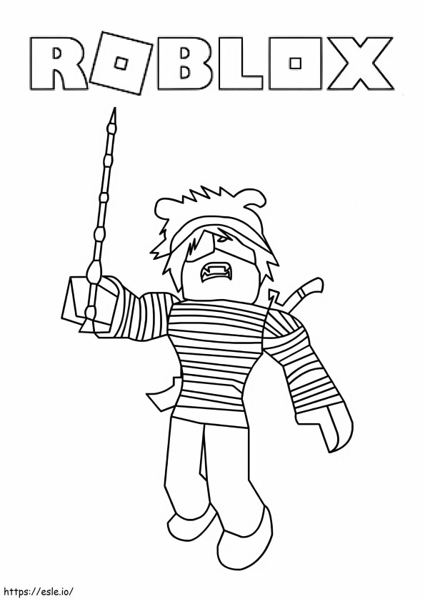 Simple Roblox Character coloring page