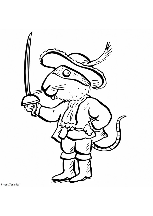 Highway Rat With Sword coloring page