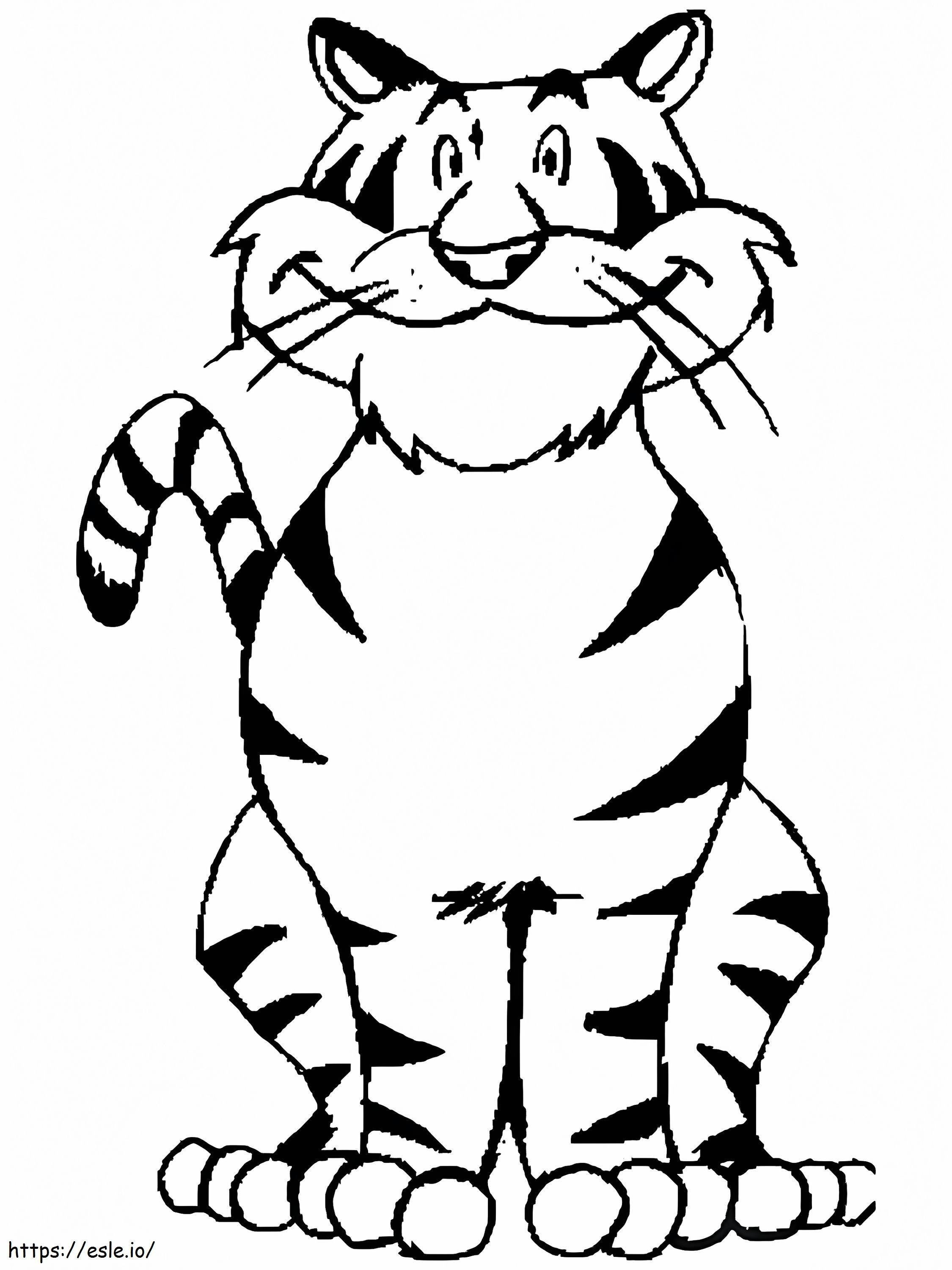 Coloriage Tigre souriant à imprimer dessin