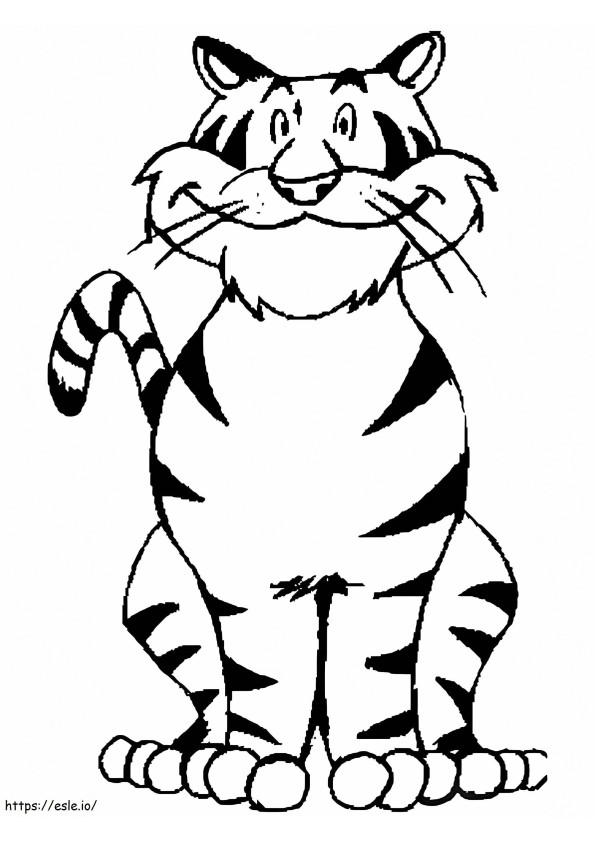Coloriage Tigre souriant à imprimer dessin