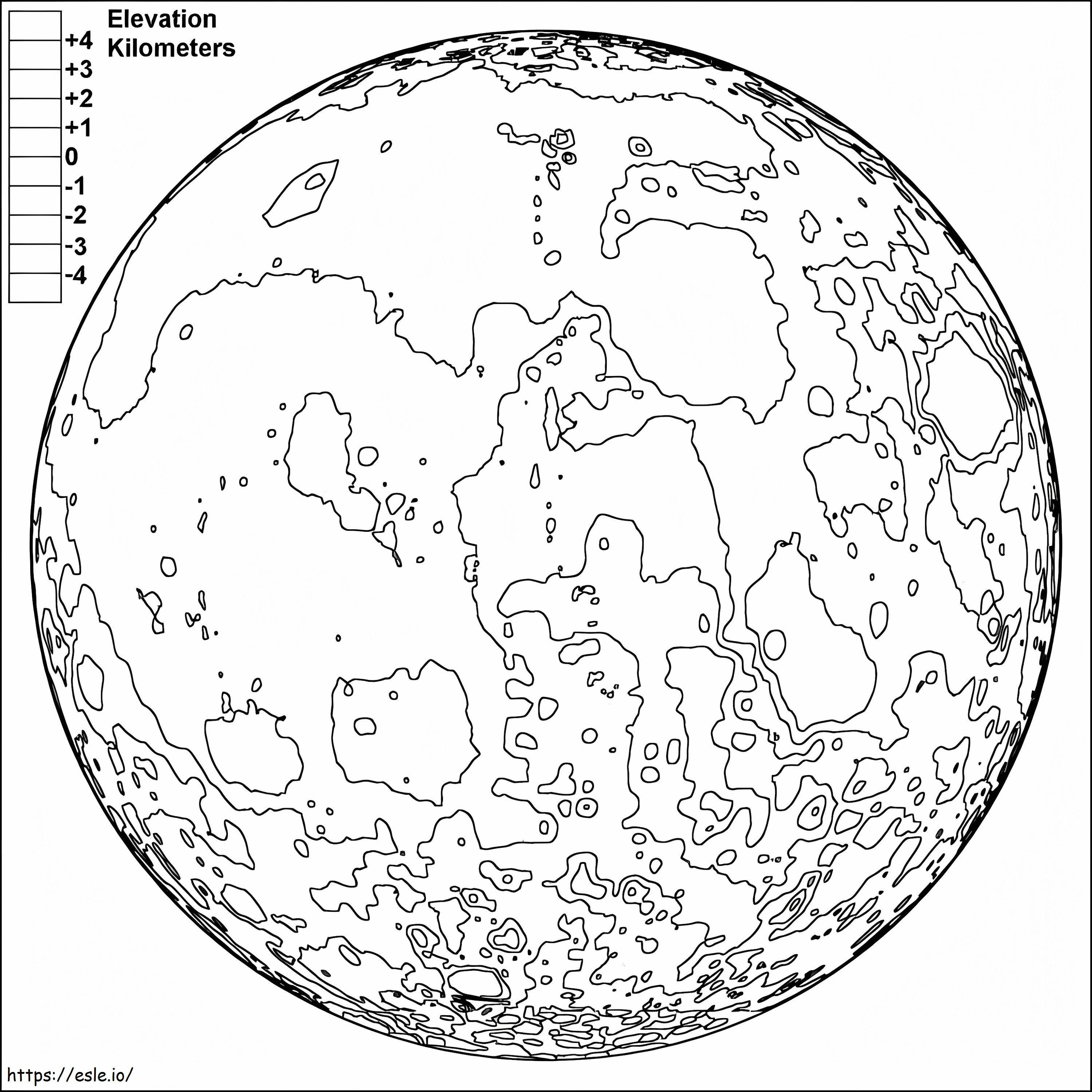 Realistic Moon coloring page