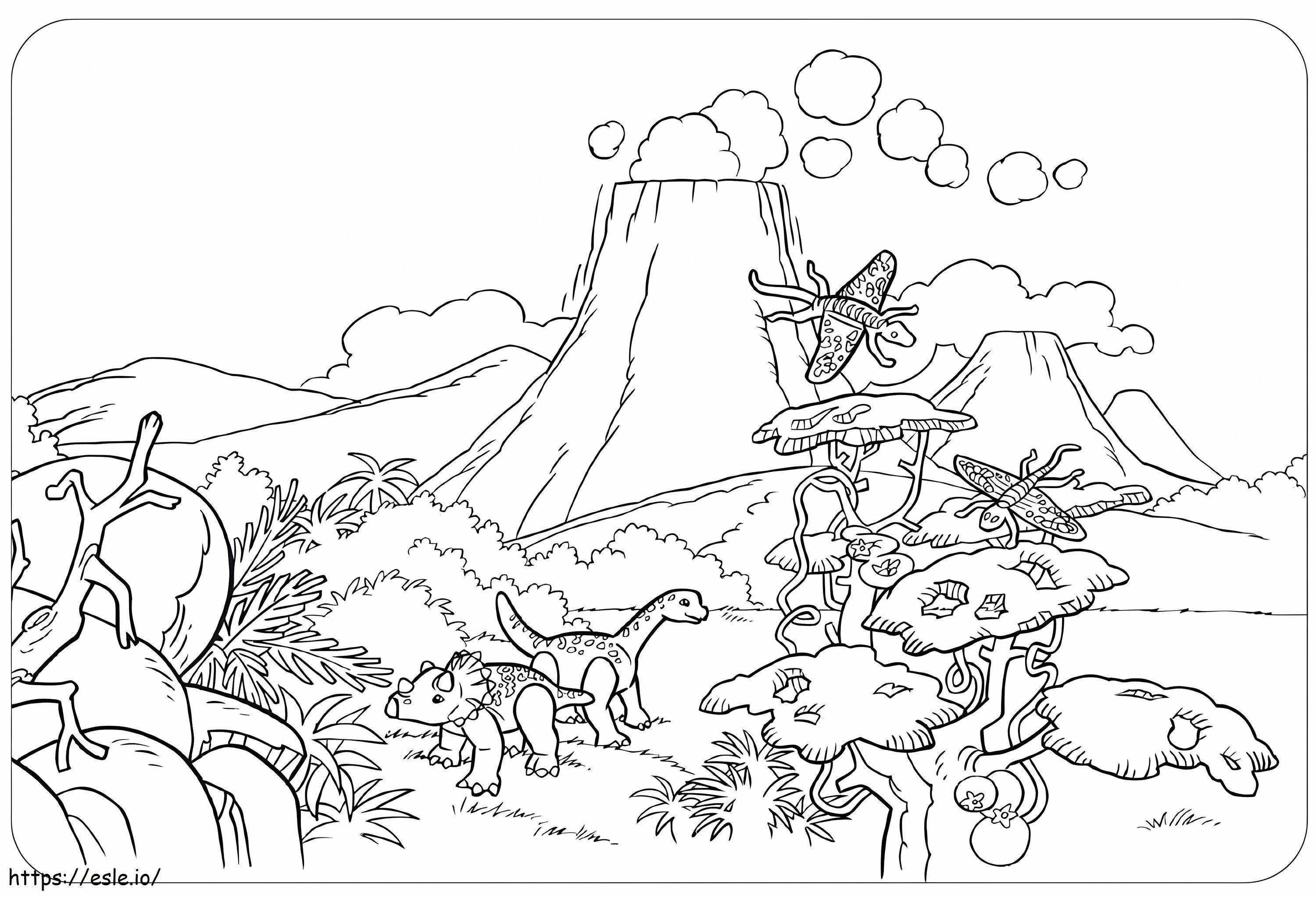 プレイモービル恐竜 ぬりえ - 塗り絵