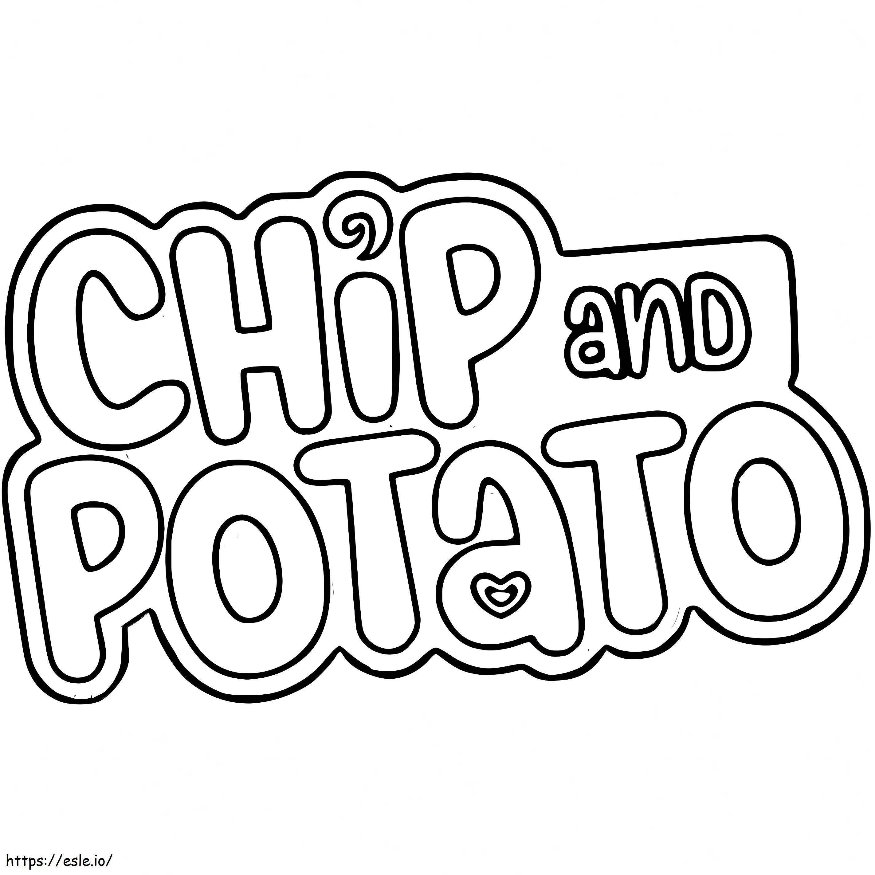 Chip e batata com logotipo para colorir