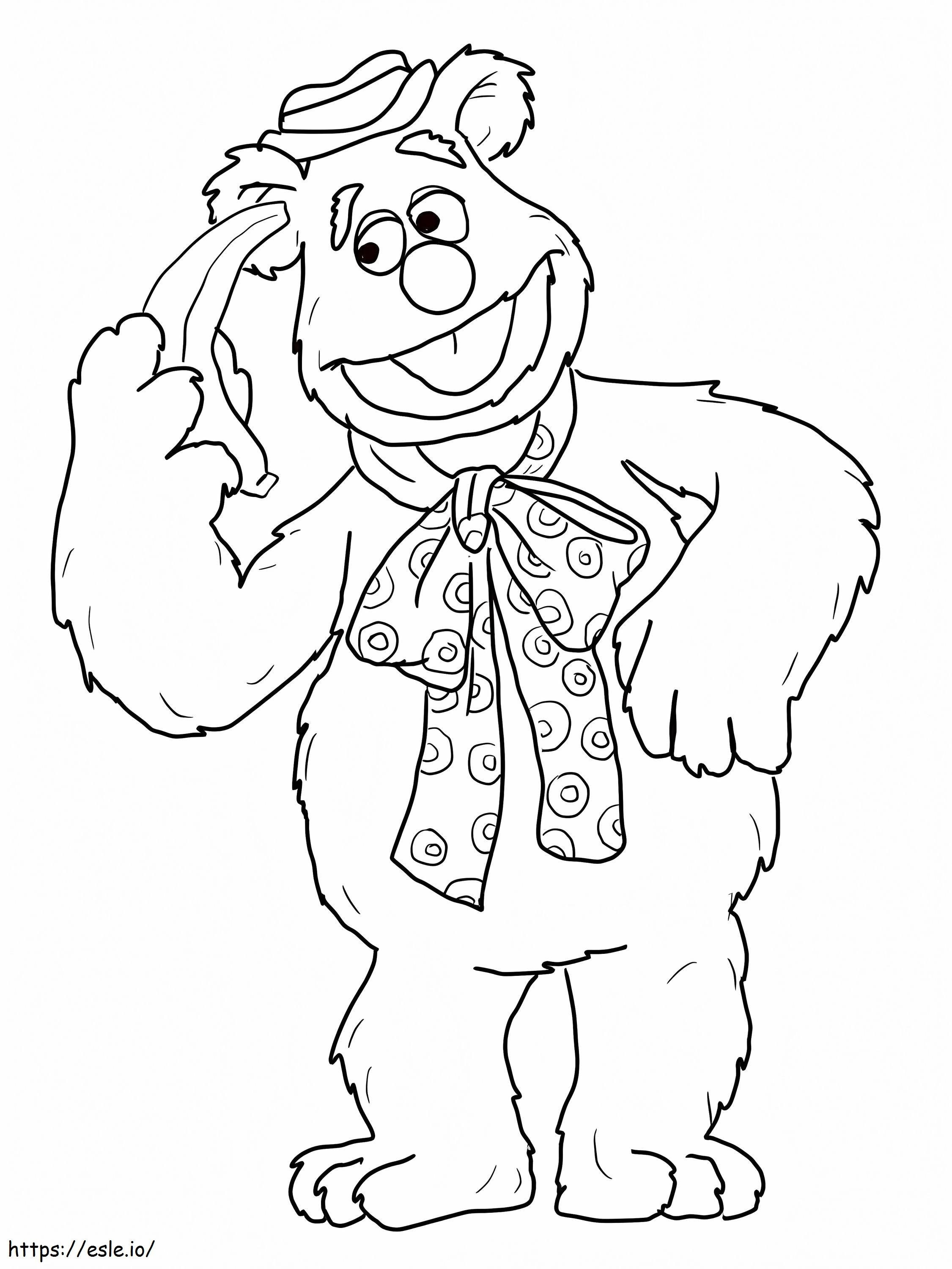 Fozzie Bear With Banana coloring page