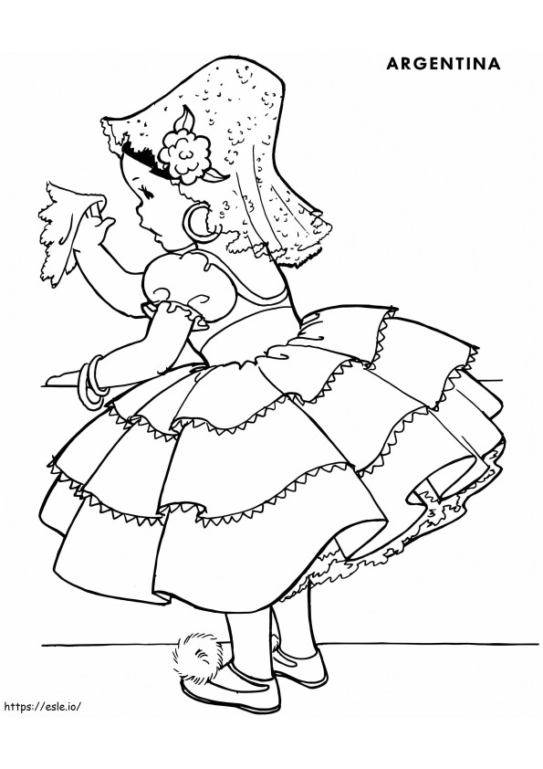Argentina Girl coloring page