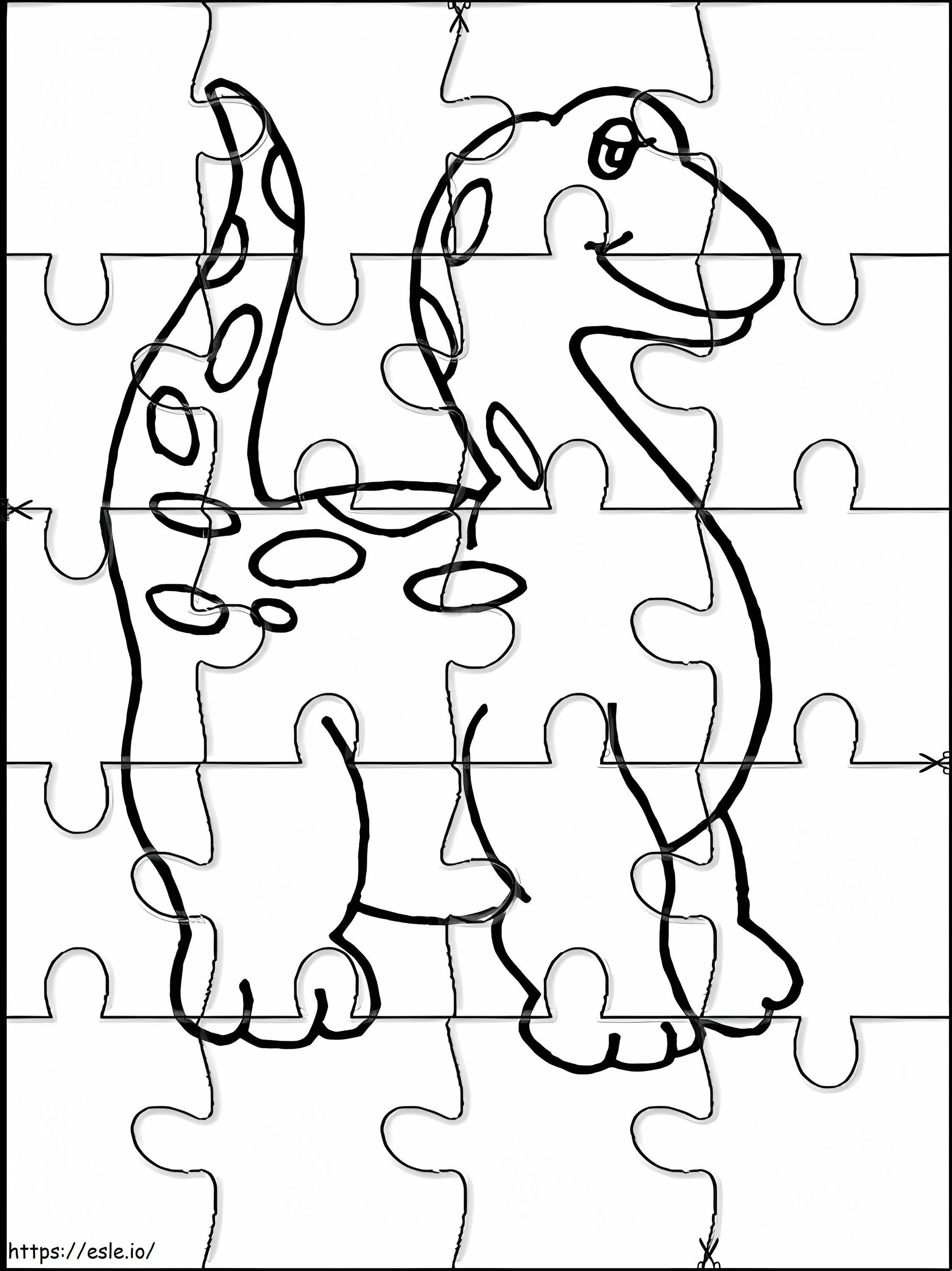 Dinosaurus puzzel kleurplaat kleurplaat
