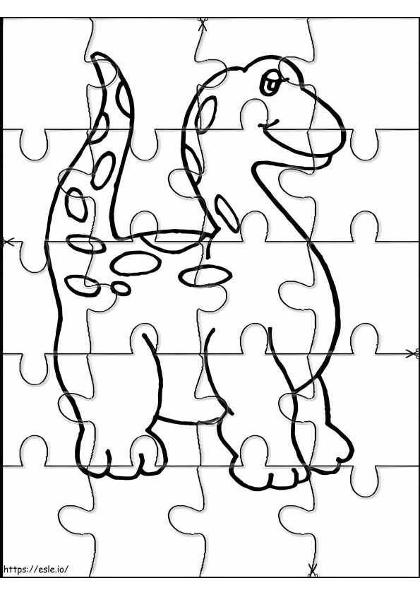 Puzzle del dinosauro da colorare