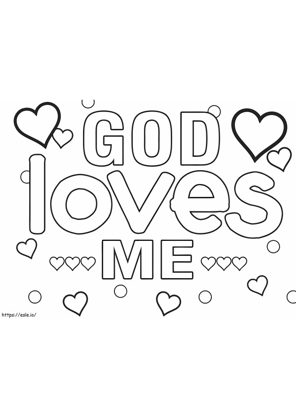 Isten szeret engem Nyomtatható kifestő
