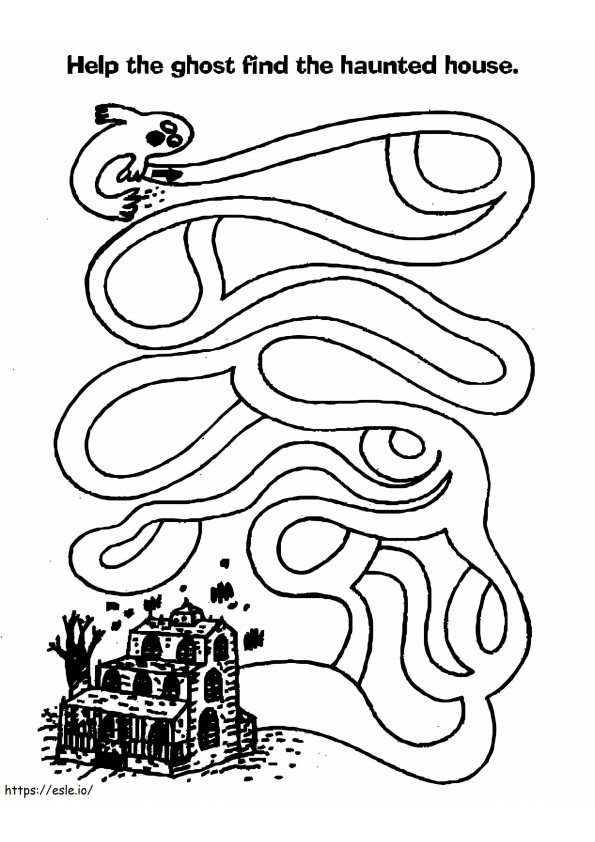 Spukhaus-Labyrinth ausmalbilder