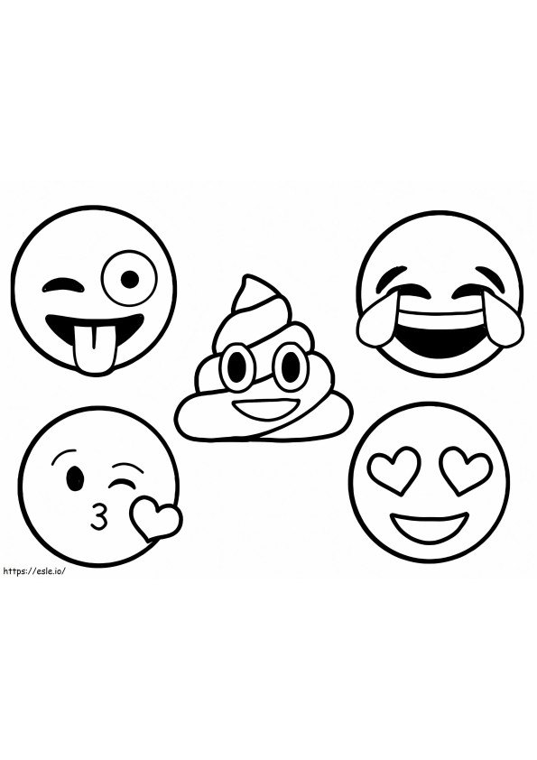 Coloriage Emojis imprimables à imprimer dessin